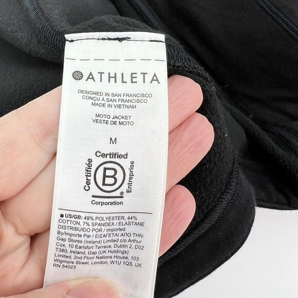 Athleta Black Moto Jacket Medium Zippers - Picture 4 of 4